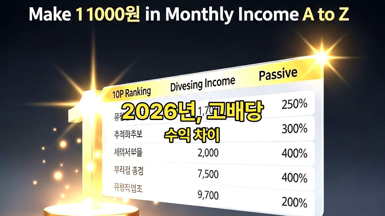 2026년, 고배당 주식 추천 투자 전략: 월 100만원 추가 수익 만들기 A to Z