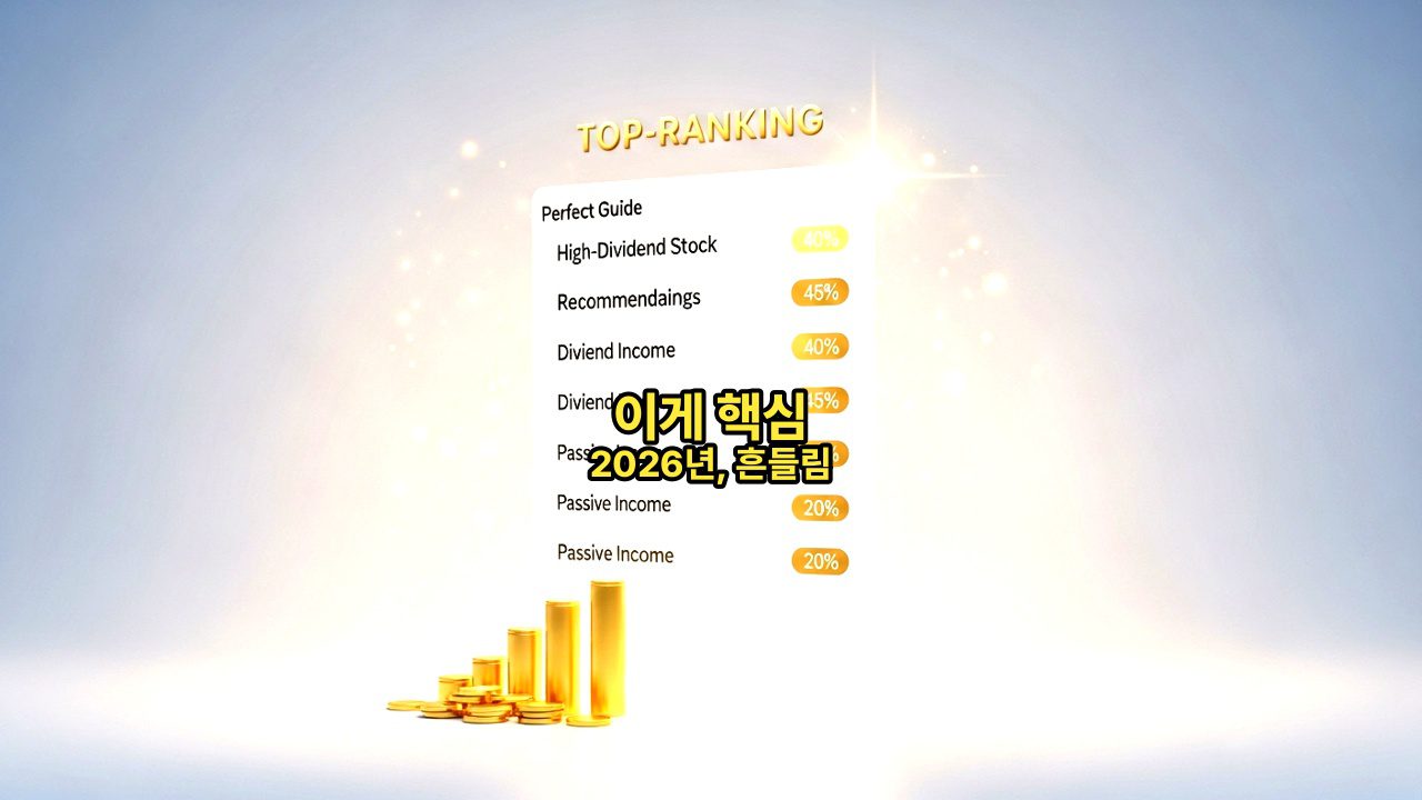 2026년, 흔들림 없는 자산 증식을 위한 '고배당 주식 추천 추천' 완벽 가이드