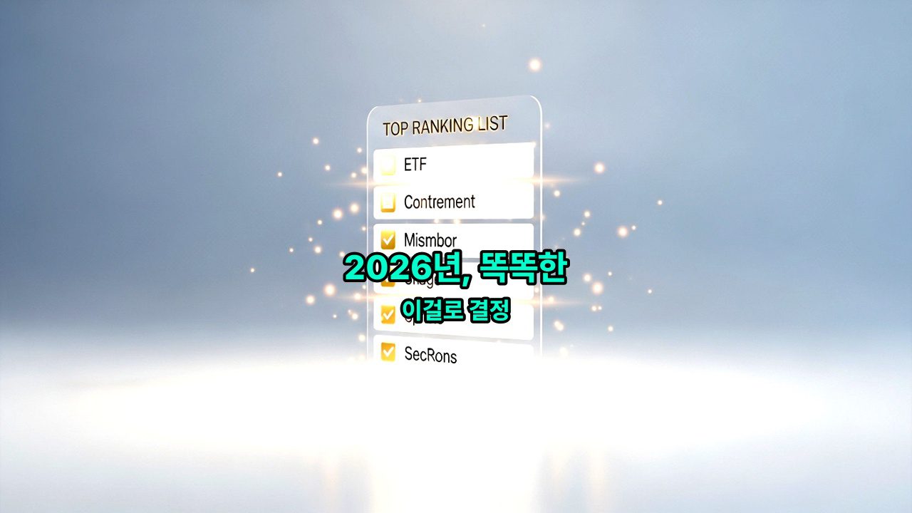 2026년, 똑똑한 투자자를 위한 ETF 추천 최신 트렌드 완벽 분석 (수익률 극대화 전략)