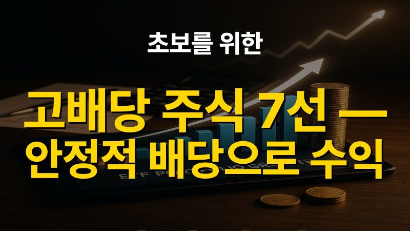 초보를 위한 고배당 주식 7선 — 안정적 배당으로 수익 시작하기