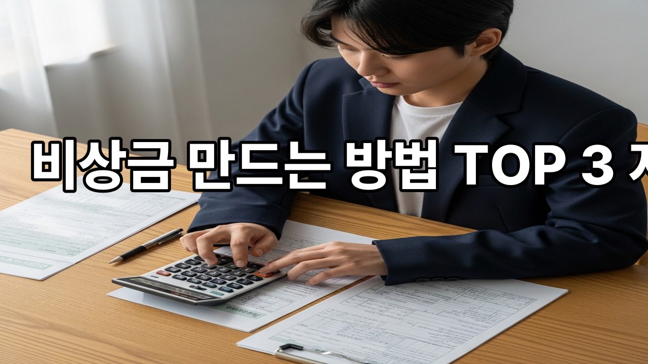 비상금 만드는 방법 TOP 3 지금 안 하면 늦는 이유