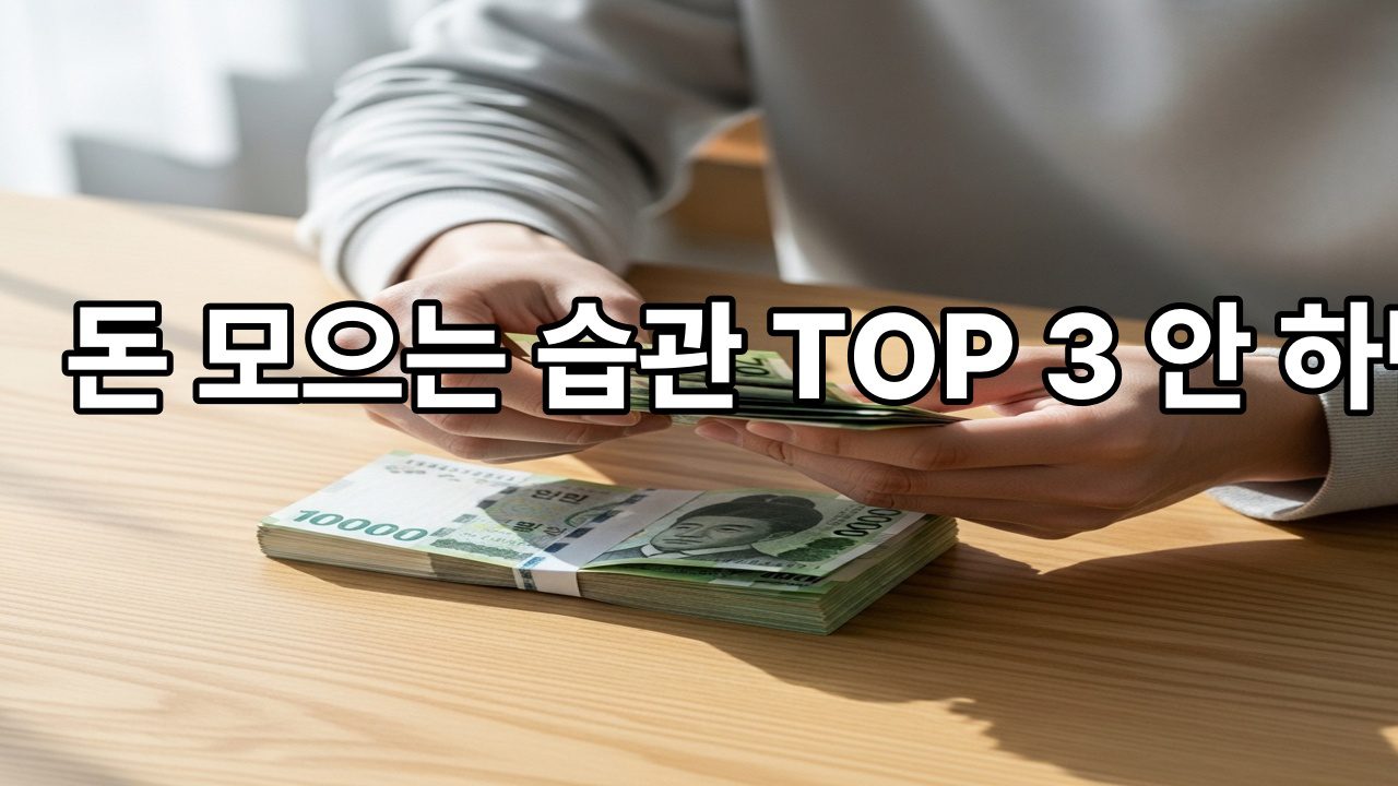 돈 모으는 습관 TOP 3 안 하면 손해
