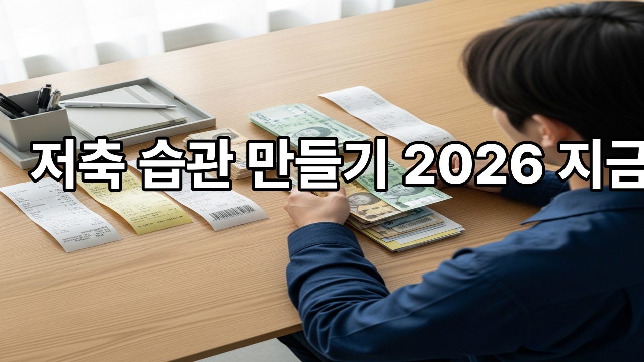 저축 습관 만들기 2026 지금 안 하면 늦는 이유
