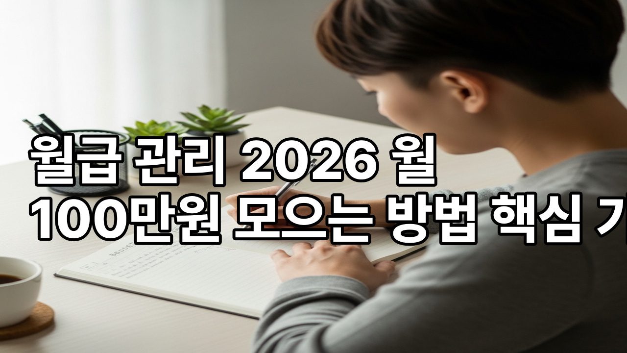 월급 관리 2026 월 100만원 모으는 방법 핵심 가이드