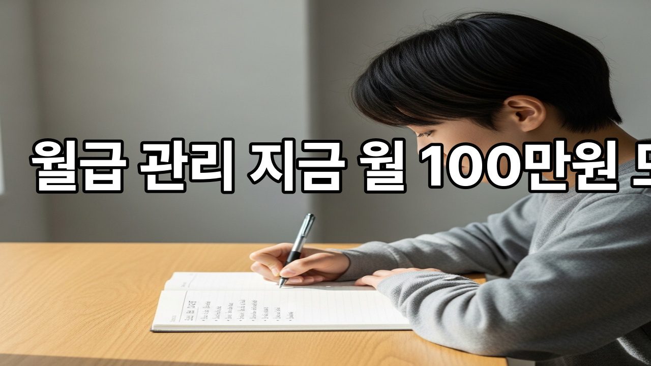 월급 관리 지금 월 100만원 모으는 방법