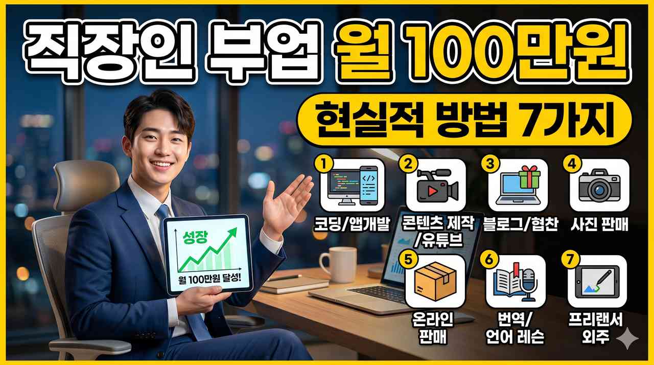 직장인 부업 월 100만원 현실적 방법 7가지